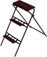 (obrázek pro) Skládací trubkový stupínek, 3 stupně, š. 60 cm, lakovaný