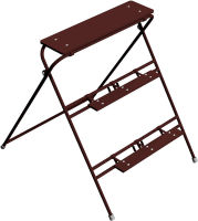 (obrázek pro) Skládací trubkový stupínek, 3 stupně, š. 100 cm, lakovaný