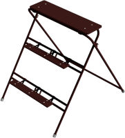 (obrázek pro) Skládací trubkový stupínek, 3 stupně, š. 100 cm, lakovaný