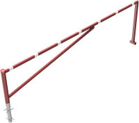 (obrázek pro) Otočná závora F 450 cm, do betonu, pro visací zámek, v. 95 cm, lak