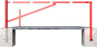 (obrázek pro) Otočná závora F 450 cm, do betonu, pro visací zámek, v. 95 cm, lak