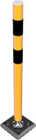 Sloupek KICKBACK QR, kloub. úchyt, na patku, pr. 60 mm, v. 90 cm, žluto-černý