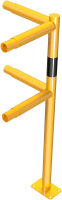 Rohový sloupek montovaného zábradlí F, na patky, v. 100 cm, žluto-černý