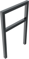 (obrázek pro) Opěrná hrazda s příčkou na kola 60x60 mm, 75x120 cm, do betonu, lak