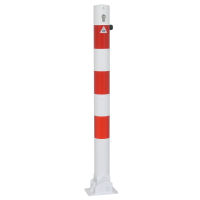 (obrázek pro) Ocelový sklopný sloupek pr. 76 mm, na patku a pouzdro, na cyl. klíč, pozink