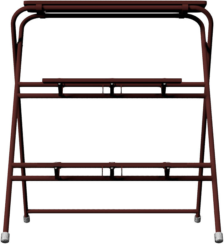 (obrázek pro) Skládací trubkový stupínek, 3 stupně, š. 100 cm, lakovaný