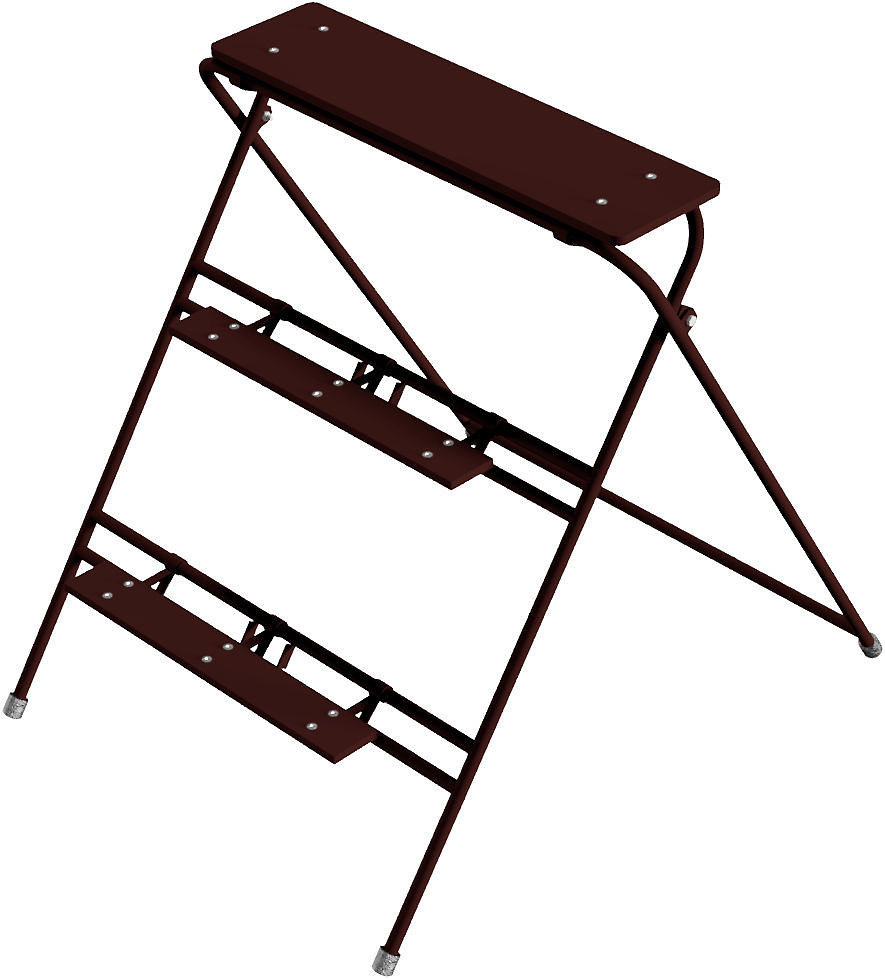 (obrázek pro) Skládací trubkový stupínek, 3 stupně, š. 100 cm, lakovaný
