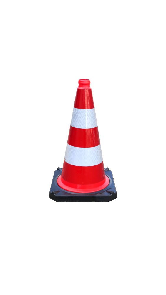 (obrázek pro) BASt dopravní kužel TL dvojdílný, červeno-bílý, folie 2 RA2/B, v. 50 cm