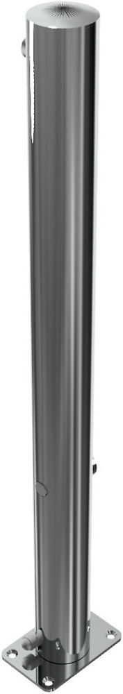 (obrázek pro) Nerezový sklopný sloupek 76 mm bez ozdoby, v. 90 cm, na patku, trojhranný klíč