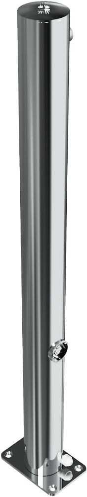 (obrázek pro) Nerezový sklopný sloupek 76 mm bez ozdoby, v. 90 cm, na patku, trojhranný klíč