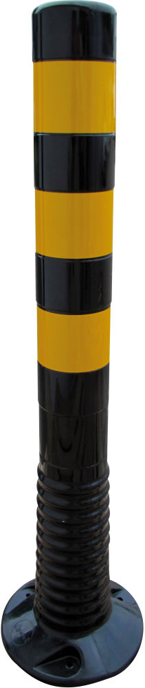 (obrázek pro) Elastický sloupek pr. 80 mm, v. 75 cm, černý, 3x reflexní pásek žlutý