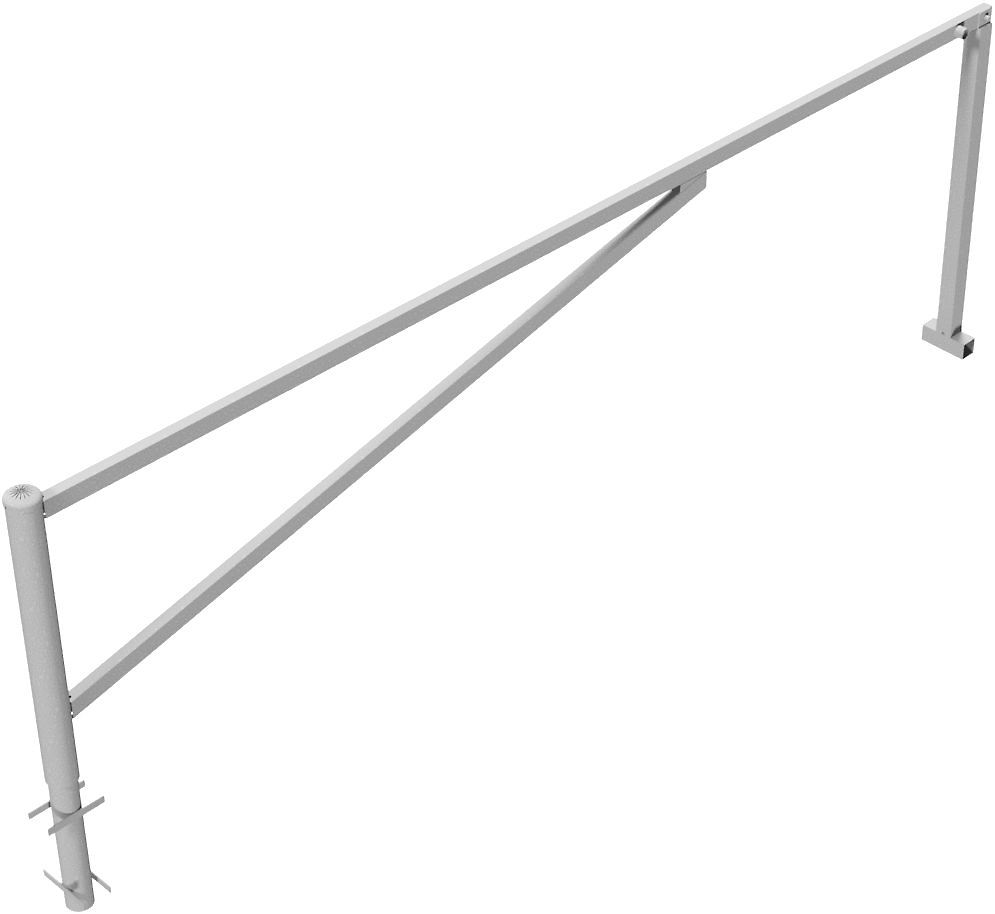 (obrázek pro) Otočná závora F 400 cm, do betonu, trojhr. klíč, v. 95 cm, zinek