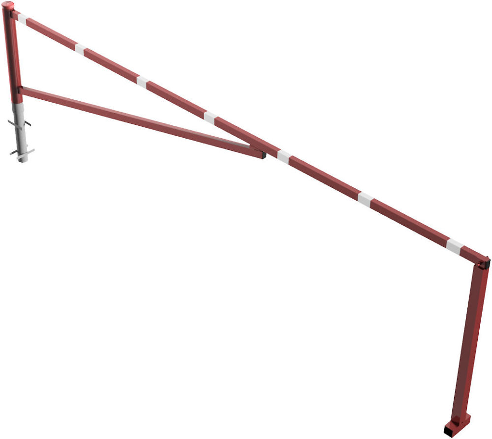 (obrázek pro) Otočná závora F 450 cm, do betonu, pro visací zámek, v. 95 cm, lak