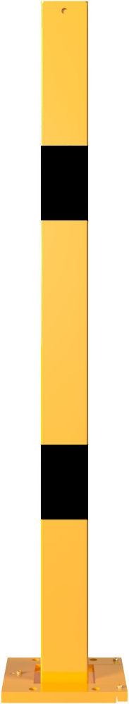 (obrázek pro) Koncový sloupek 70x70 mm, v. 1,0 m, na patku, žluto-černý