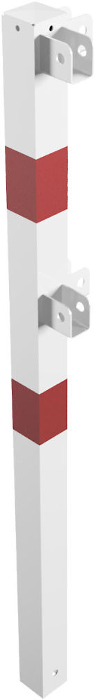 (obrázek pro) Rohový sloupek 70x70 mm, v. 1,0 m, do betonu, bílo-červený