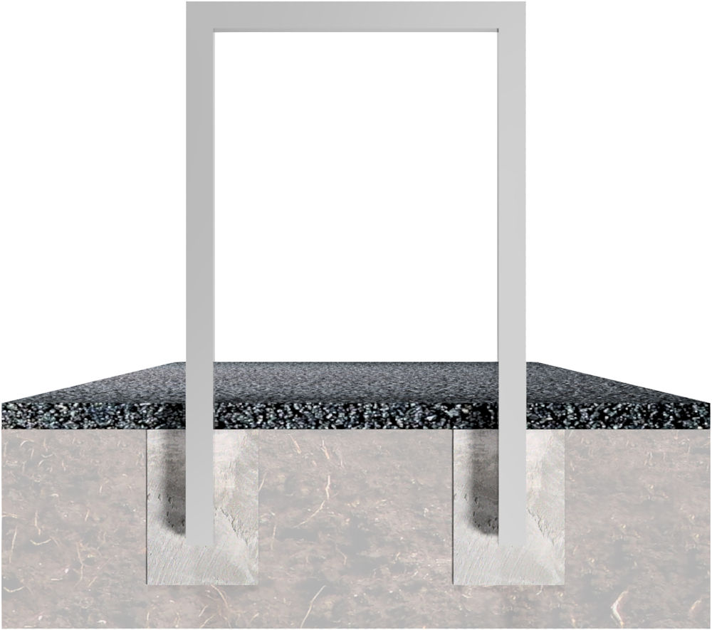 (obrázek pro) Opěrná hrazda na kola 60x60 mm, 100x120 cm, do betonu, lak