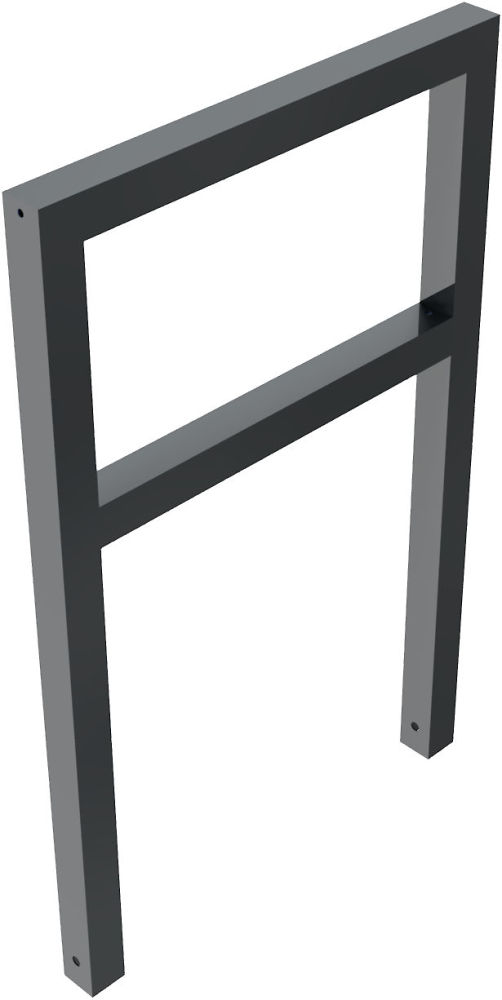 (obrázek pro) Opěrná hrazda s příčkou na kola 60x60 mm, 75x120 cm, do betonu, lak