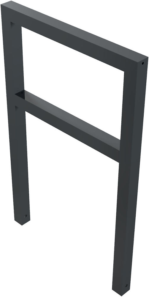 (obrázek pro) Opěrná hrazda s příčkou na kola 60x60 mm, 75x120 cm, do betonu, lak