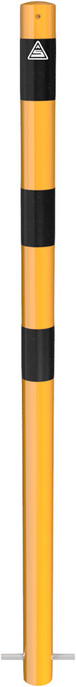 (obrázek pro) Ocelový sloupek pr. 60 mm, do betonu, v. 90 cm, žluto-černý