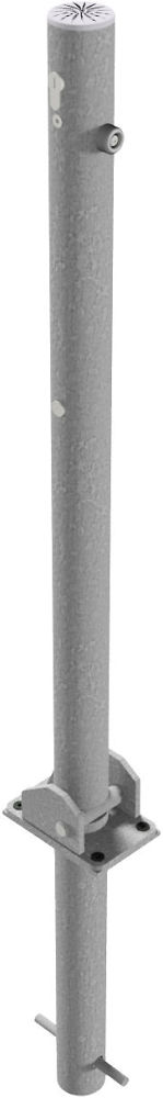 (obrázek pro) Ocelový sloupek pr. 60 mm, sklopný, pouzdro, cyl. zámek, v. 90 cm, pozink