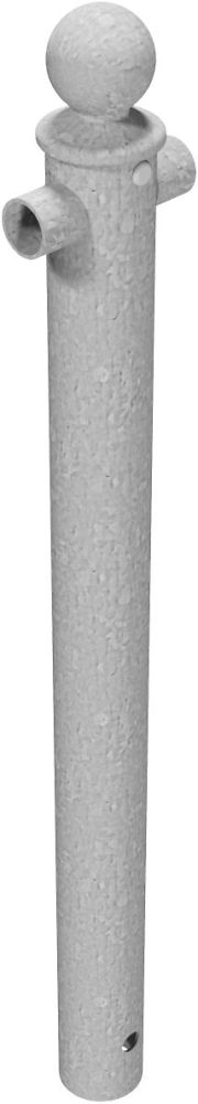 (obrázek pro) Středový sloupek zábradlí s kulatou hlavicí, pr. 60 mm, d. 150 cm, pozink