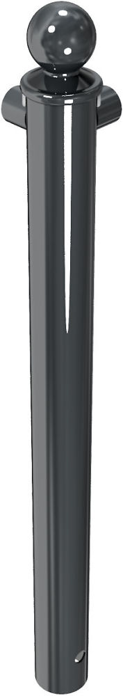 (obrázek pro) Rohový sloupek zábradlí s kulatou hlavicí, pr. 60 mm, d. 150 cm, lak - Kliknutím na obrázek zavřete