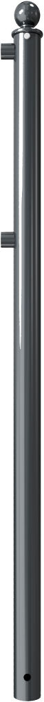 (obrázek pro) Koncový sloupek pro 2 příčky s kulatou hlavicí, pr. 60 mm, d. 150 cm, lak