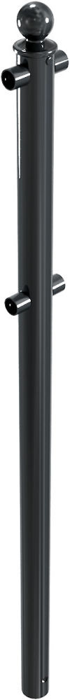 (obrázek pro) Středový sloupek pro 2 příčky s kulatou hlavicí, pr. 60 mm, d. 150 cm, lak