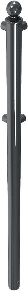 (obrázek pro) Rohový sloupek pro 2 příčky s kulatou hlavicí, pr. 60 mm, d. 150 cm, lak - Kliknutím na obrázek zavřete