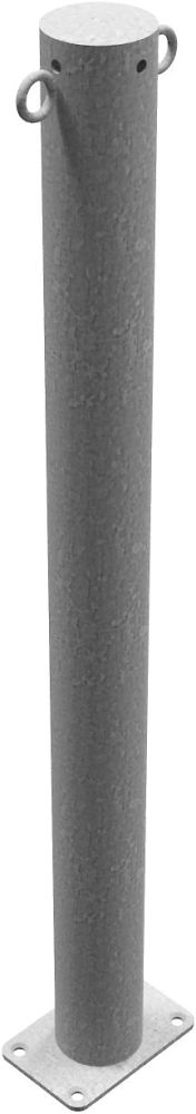 (obrázek pro) Ocelový sloupek pr. 76 mm, v. 140 cm, na patku, pozink, 2 očka