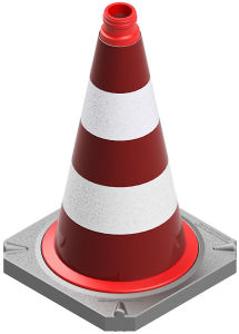 (obrázek pro) BASt dopravní kužel TL dvojdílný, červeno-bílý, folie 2 RA2/B, v. 50 cm
