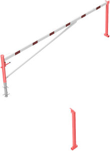 (obrázek pro) Otočná závora s ALU ramenem, v. 95 cm, d. 4,5 m, visací zámek, lak