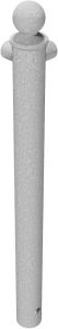 (obrázek pro) Rohový sloupek zábradlí s kulatou hlavicí, pr. 60 mm, d. 150 cm, pozink